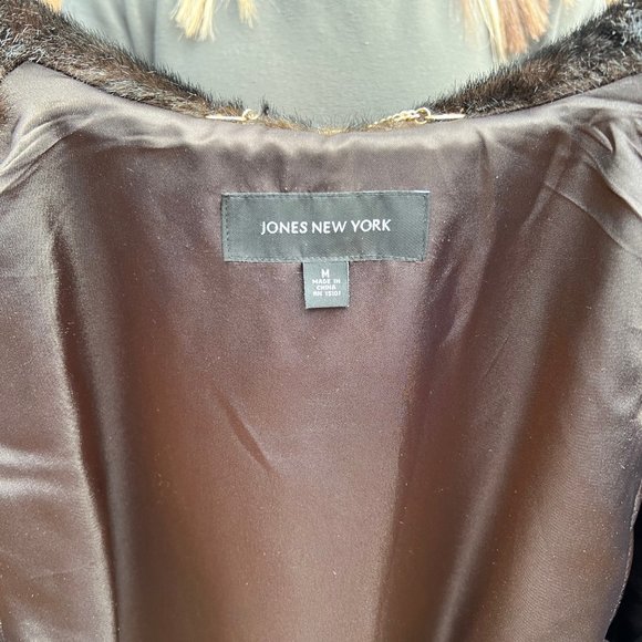 Jones New York - Womens Black Faux Fur Coat - Size M - Picture 3 of 7